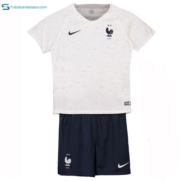 Camiseta Francia 2ª Niños 2018 Blanco